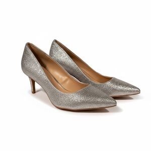 On 34th Jeules Women's Padded Insole Pointed-Toe Pumps in Silver Glitter 8M